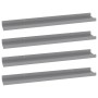 Estantes de pared 4 unidades gris 60x9x3 cm