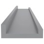 Estantes de pared 4 unidades gris 60x9x3 cm