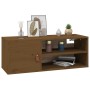 Armario de pared madera maciza de pino marrón miel 80x30x30 cm