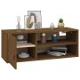 Armario de pared madera maciza de pino marrón miel 80x30x30 cm