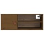Armario de pared madera maciza de pino marrón miel 80x30x30 cm