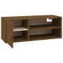 Armario de pared madera maciza de pino marrón miel 80x30x30 cm