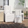 Set de cajas de jardín 3 piezas madera maciza de pino blanco