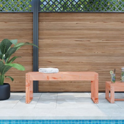 Banco de jardín madera maciza de abeto Douglas 110x38x45 cm
