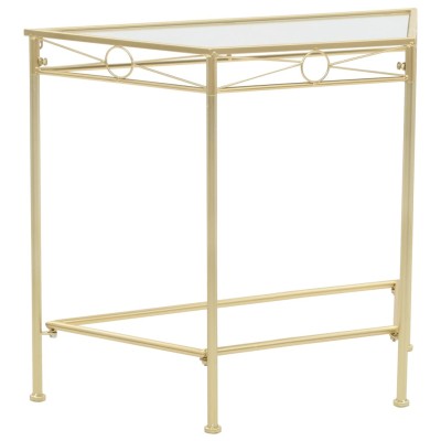 Mesa auxiliar de estilo vintage metal 87x34x73 cm dorada