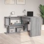 Escritorio esquina madera contrachapada gris Sonoma 200x50x76cm