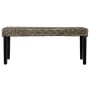 Banco de ratán kubu y madera maciza de mango negro 110 cm
