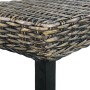 Banco de ratán kubu y madera maciza de mango negro 110 cm