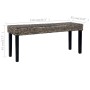 Banco de ratán kubu y madera maciza de mango negro 110 cm