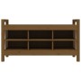 Banco de recibidor madera maciza pino marrón miel 110x40x60 cm