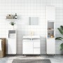 Armario de baño madera contrachapada blanco brillo 65x33x60 cm