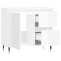 Armario de baño madera contrachapada blanco brillo 65x33x60 cm