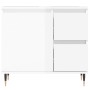 Armario de baño madera contrachapada blanco brillo 65x33x60 cm