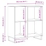 Mueble discos madera contrachapada gris hormigón 84,5x38x89 cm