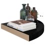 Estante flotante esquina 2 uds MDF negro brillante 35x35x3,8 cm