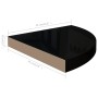 Estante flotante esquina 2 uds MDF negro brillante 35x35x3,8 cm
