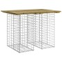 Banco jardín diseño gaviones madera pino impregnada 100x70x72cm