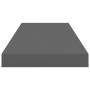 Estante flotante de pared MDF gris brillo 60x23,5x3,8 cm