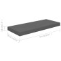 Estante flotante de pared MDF gris brillo 60x23,5x3,8 cm