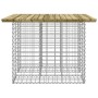 Banco jardín cesta gaviones madera pino impregnada 100x102x72cm