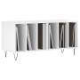 Mueble discos madera contrachapada blanco brillo 100x38x48 cm