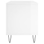 Mueble discos madera contrachapada blanco brillo 100x38x48 cm