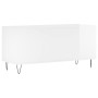 Mueble discos madera contrachapada blanco brillo 100x38x48 cm