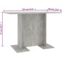 Mesa de comedor de madera gris hormigón 110x60x75 cm