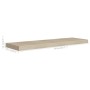 Estante flotante de pared MDF roble 90x23,5x3,8 cm