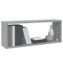 Estantes cúbicos de pared 4 uds madera gris Sonoma 60x15x23 cm