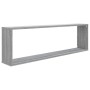 Estante cubo pared 2 uds contrachapada gris Sonoma 100x15x30 cm