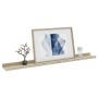 Estantes de pared 4 unidades blanco y roble Sonoma 80x9x3 cm