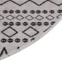 Alfombra lavable antideslizante negro y blanco φ120 cm