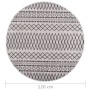 Alfombra lavable antideslizante negro y blanco φ120 cm