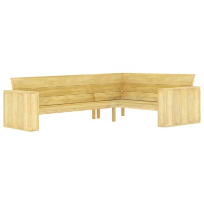 Banco de jardín de madera de pino impregnada 239 cm