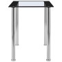 Mesa de comedor vidrio templado negro transparente 120x60x75 cm