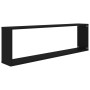 Estantes cubo de pared 2 uds contrachapado negro 100x15x30 cm