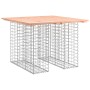 Banco jardín diseño gaviones madera abeto Douglas 100x102x72 cm