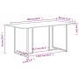 Mesa de comedor de madera maciza reciclada 160 cm
