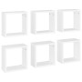 Estantes cubo de pared 6 unidades blanco 30x15x30 cm