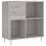 Mueble discos madera contrachapada gris Sonoma 84,5x38x89 cm