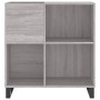 Mueble discos madera contrachapada gris Sonoma 84,5x38x89 cm