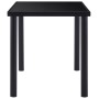 Mesa de comedor de vidrio templado negro 140x70x75 cm