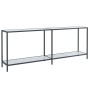 Mesa consola vidrio templado blanco 200x35x75,5 cm