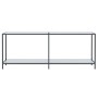 Mesa consola vidrio templado blanco 200x35x75,5 cm
