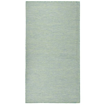 Alfombra de exterior de tejido plano turquesa 140x200 cm