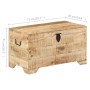 Cofre de almacenamiento de madera de mango rugoso