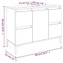 Armario de lavabo madera contrachapada roble ahumado 80x33x60cm