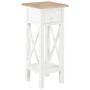Mesa auxiliar de madera blanca 27x27x65,5 cm