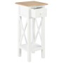 Mesa auxiliar de madera blanca 27x27x65,5 cm